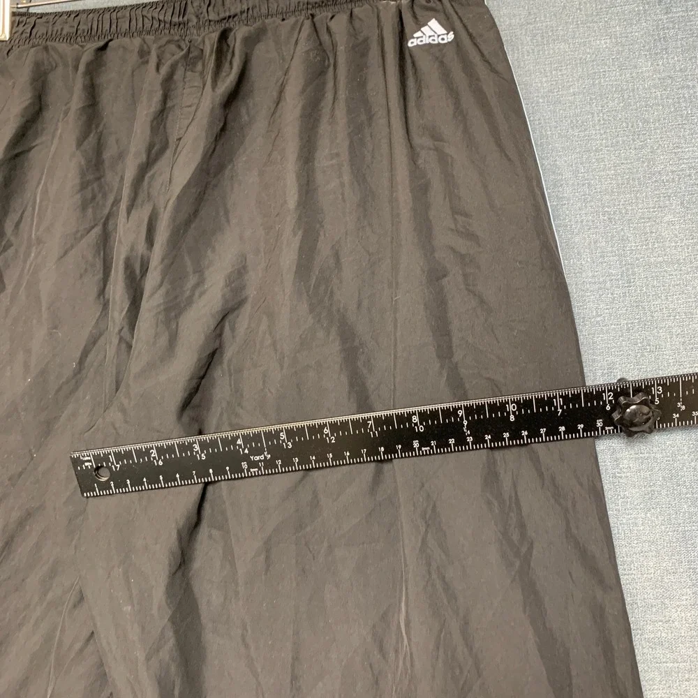 Adidas Track Pants Mens Large Black Logo Elastic Waist Performance Activewear